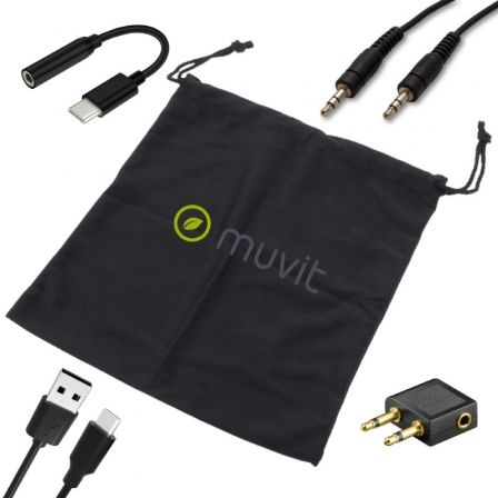 Muvit Auriculares Inalámbricos MCHPH0011 con Micrófono Bluetooth ANC Negros